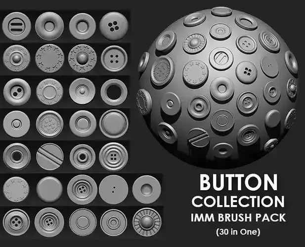Buttons Collection IMM Brush Pack 30 in One