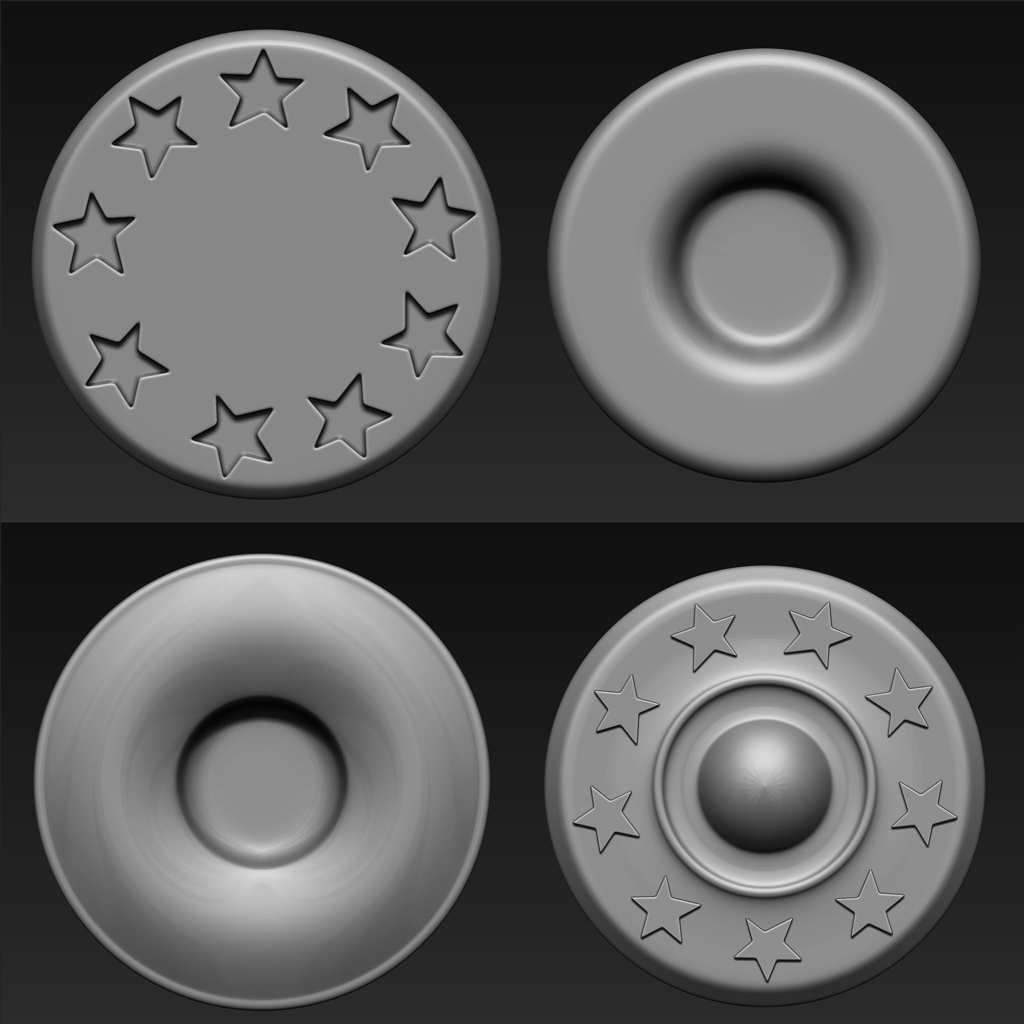 Buttons Collection IMM Brush Pack 30 in One 3D model_5