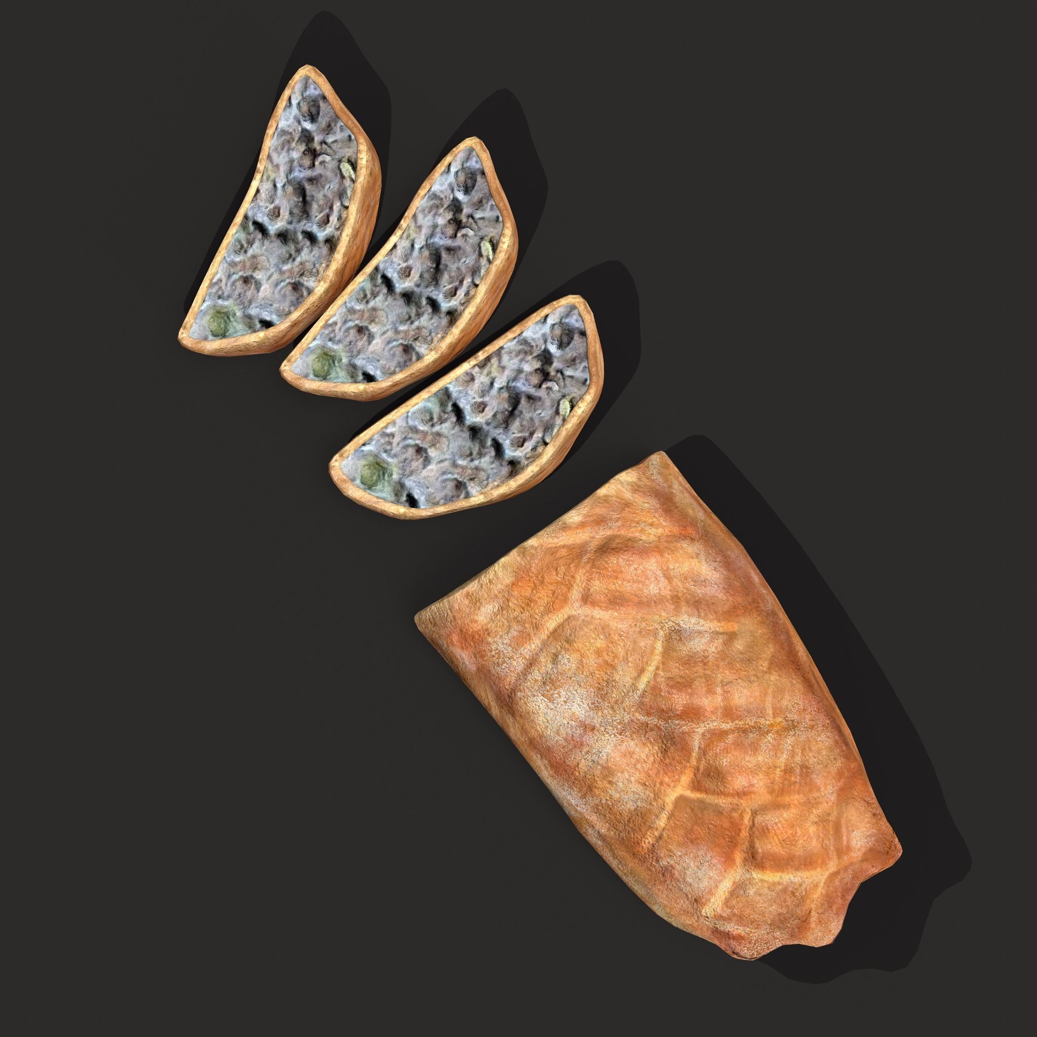 Medieval Stuffed Bread Low-poly 3D model_7