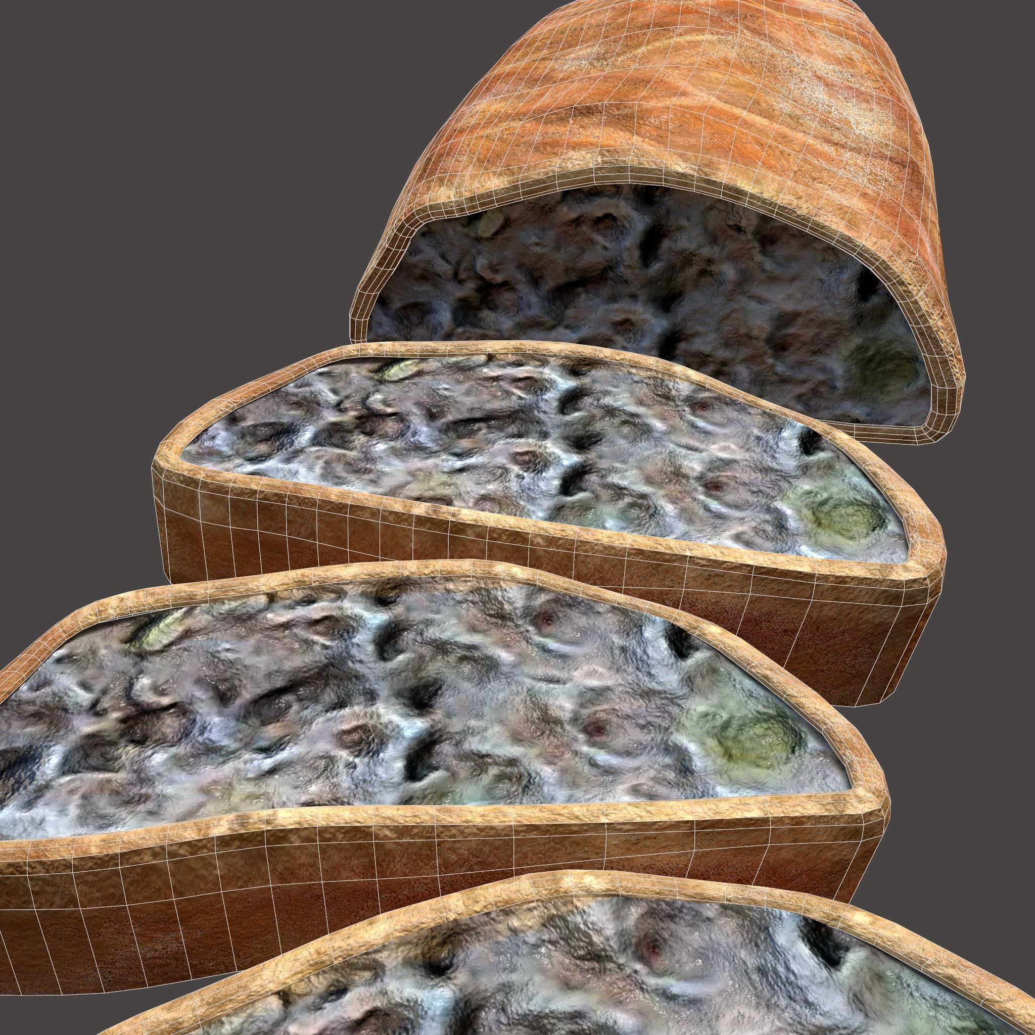 Medieval Stuffed Bread Low-poly 3D model_31