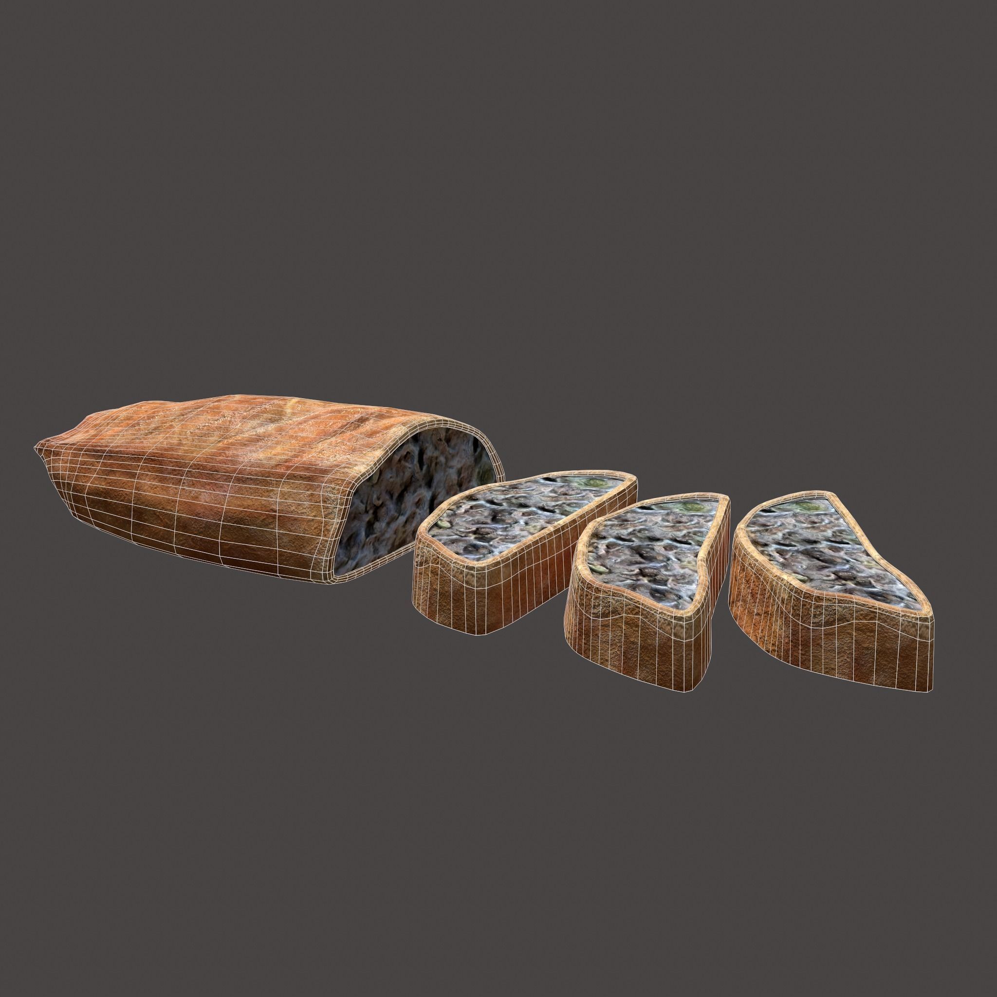 Medieval Stuffed Bread Low-poly 3D model_23