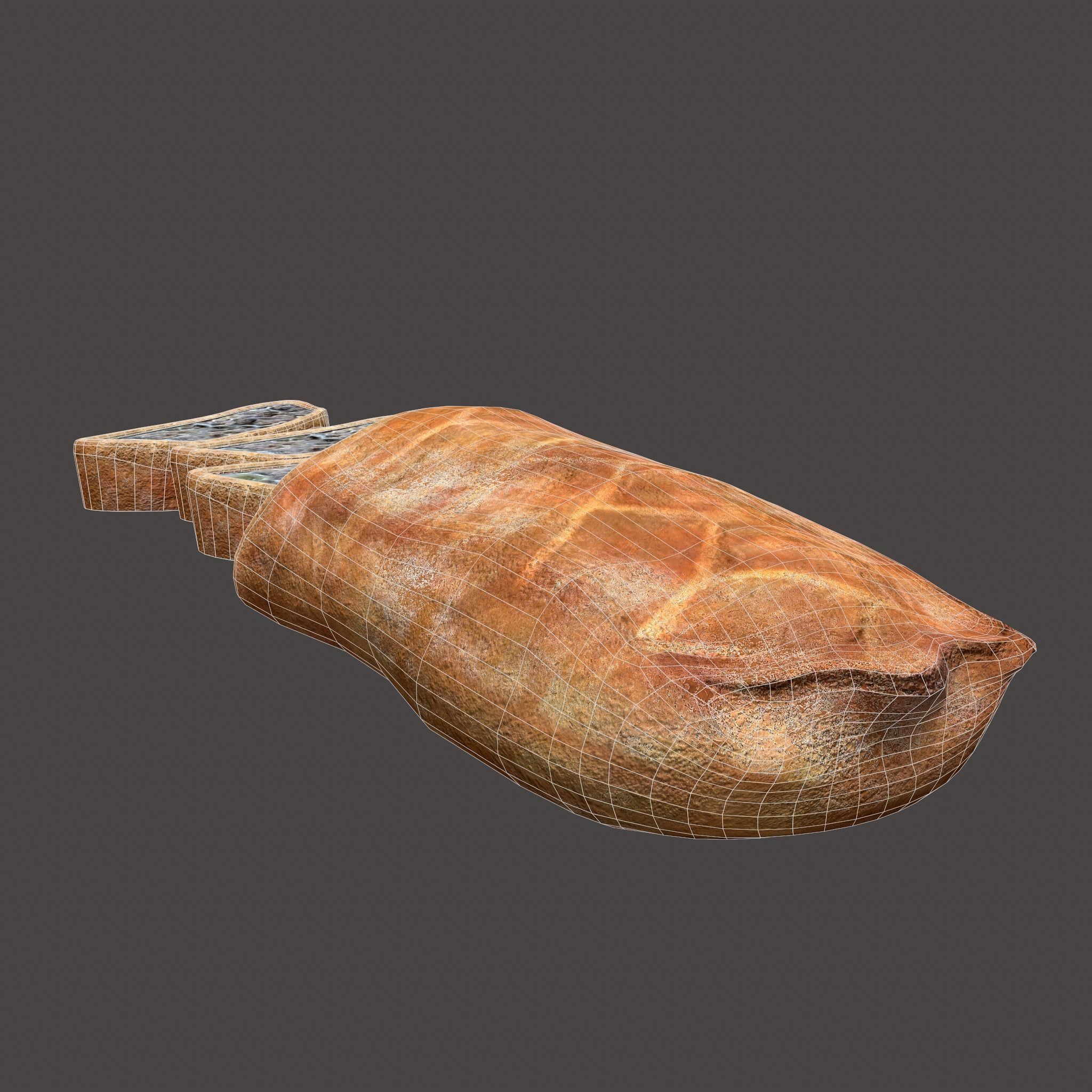 Medieval Stuffed Bread Low-poly 3D model_28