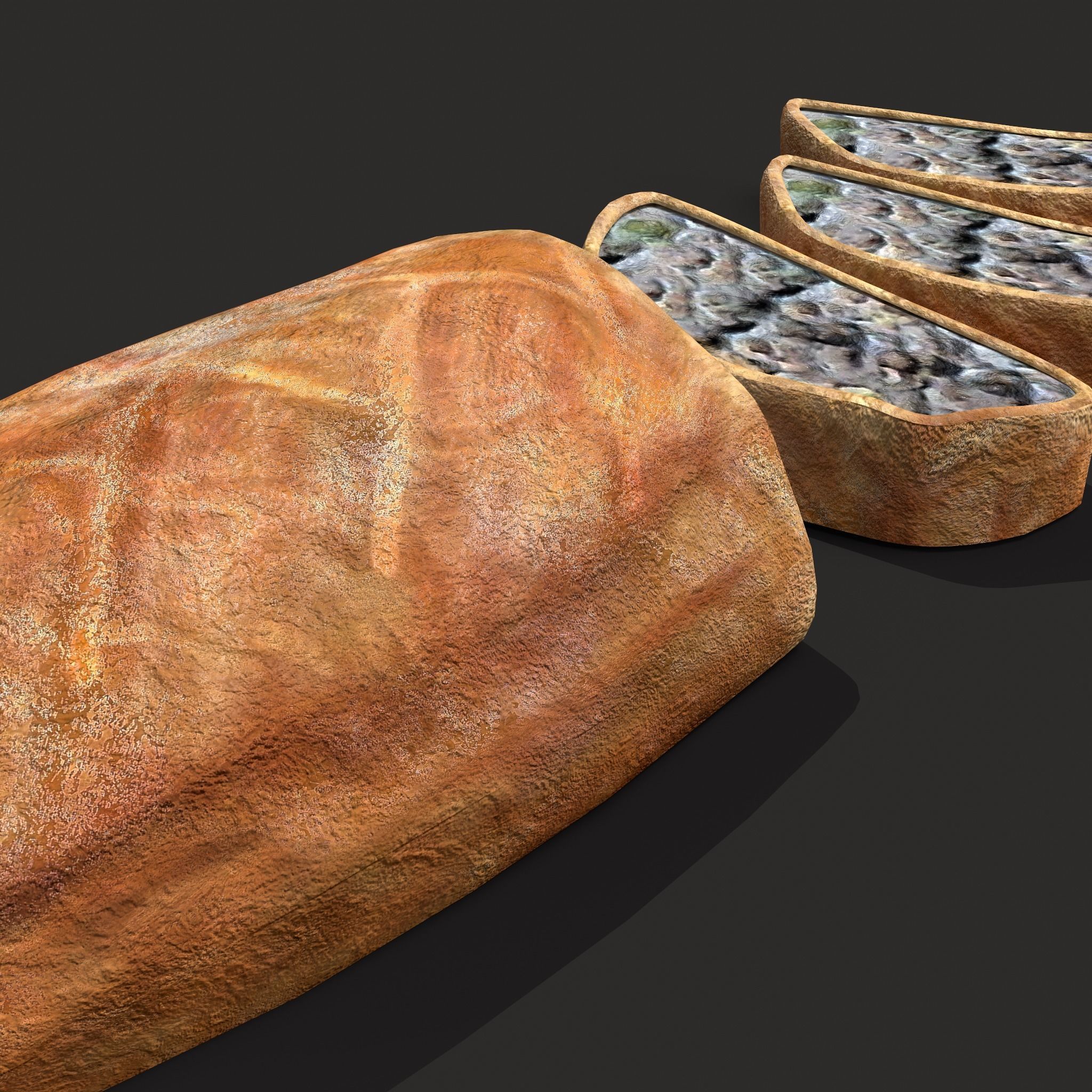 Medieval Stuffed Bread Low-poly 3D model_15