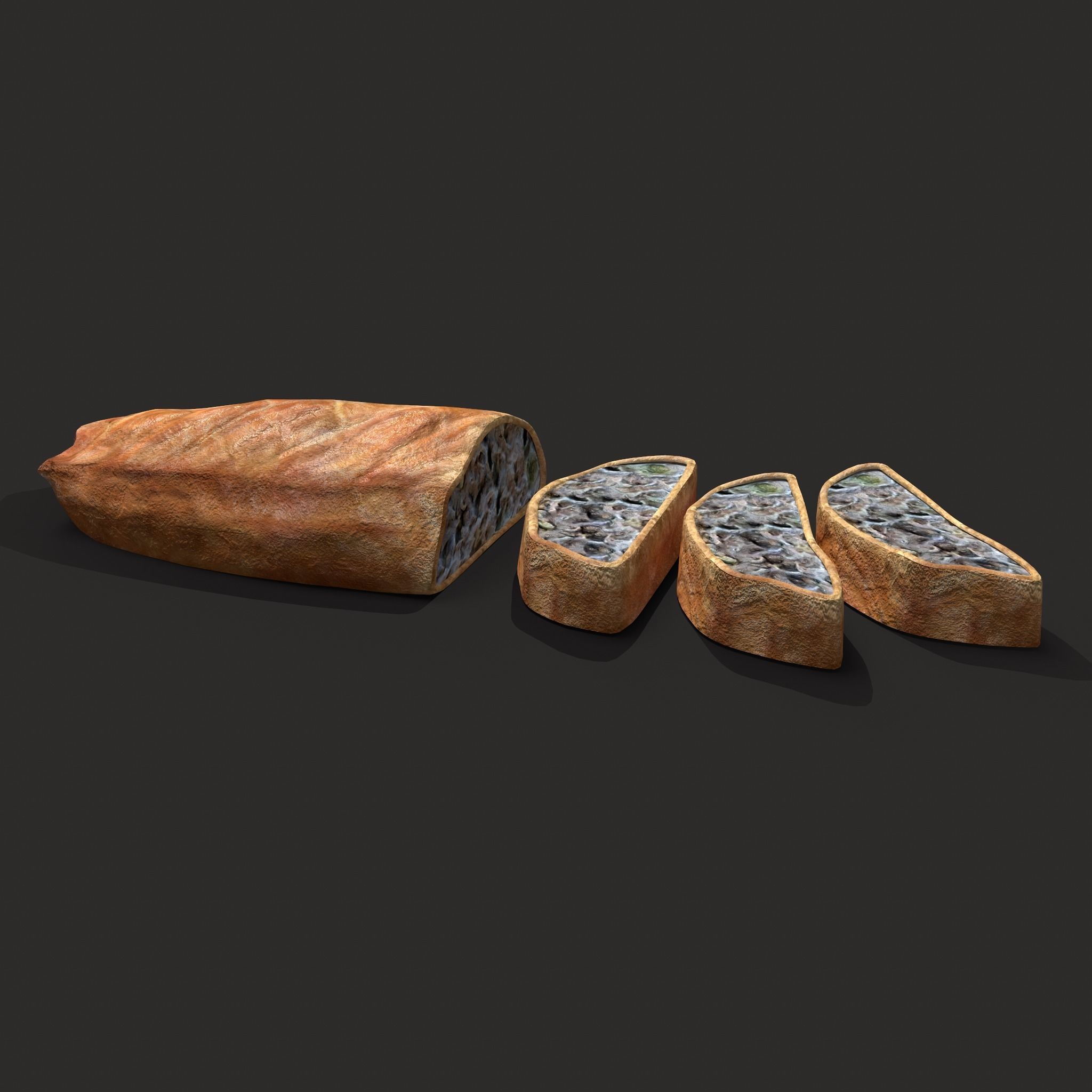 Medieval Stuffed Bread Low-poly 3D model_18