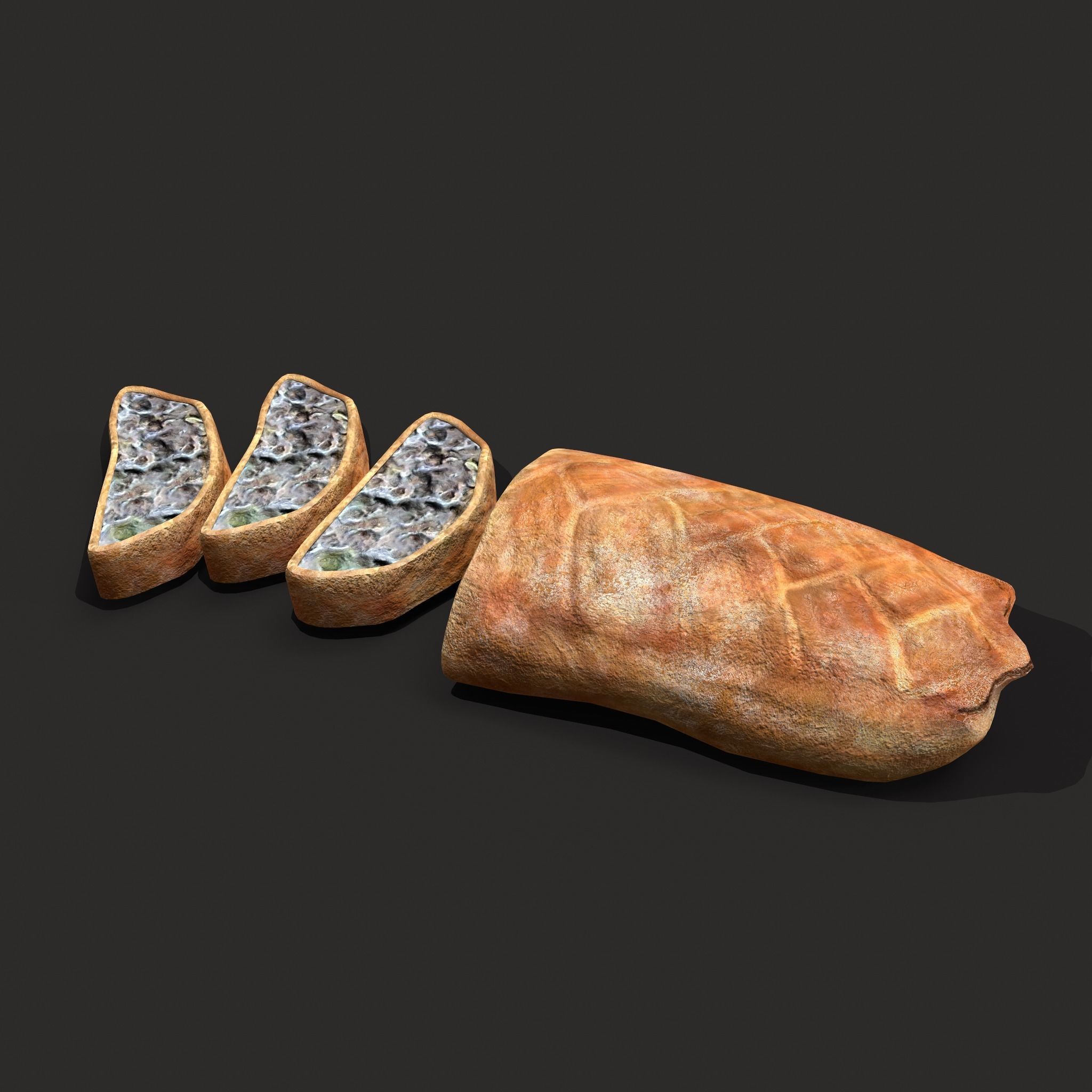 Medieval Stuffed Bread Low-poly 3D model_9