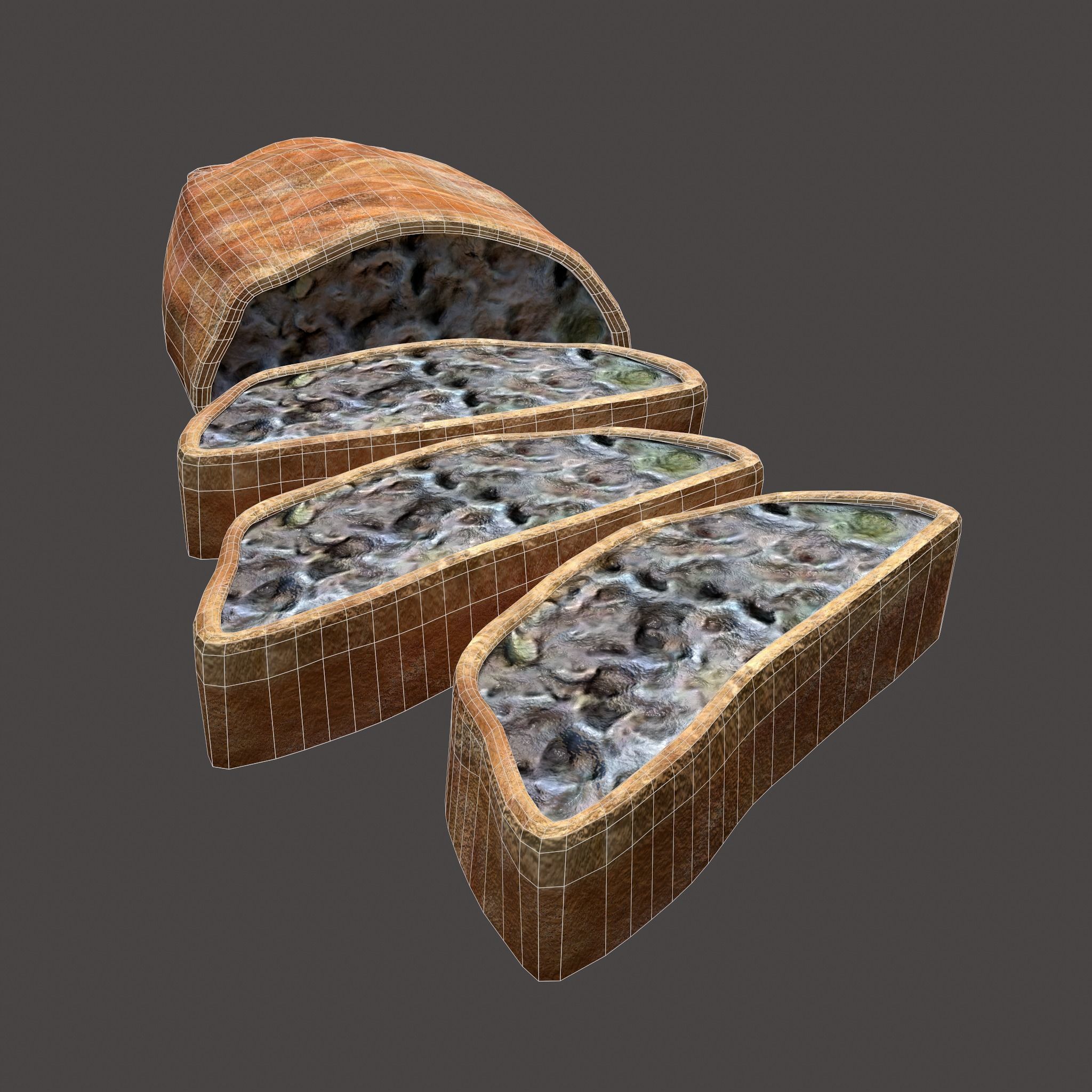 Medieval Stuffed Bread Low-poly 3D model_25