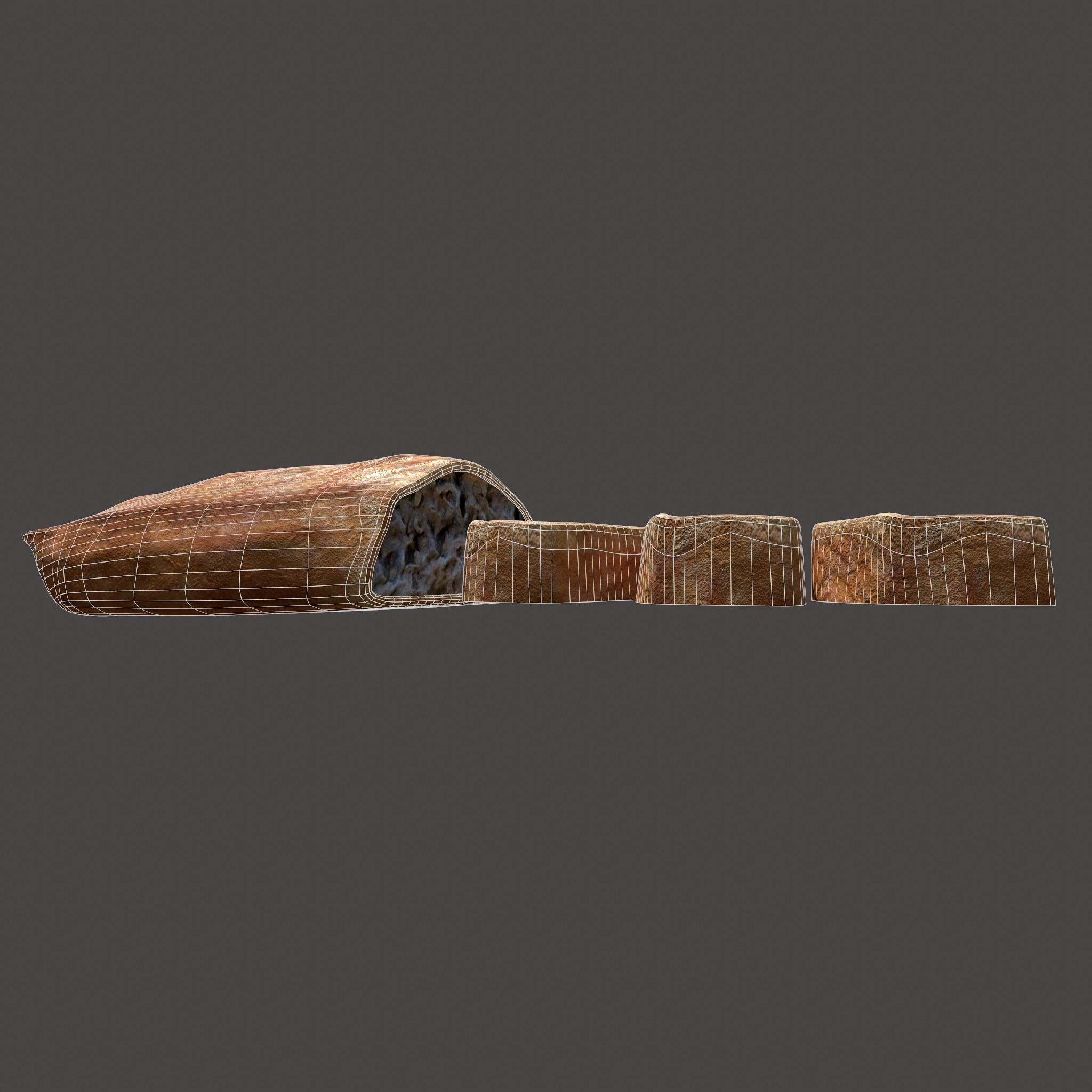 Medieval Stuffed Bread Low-poly 3D model_24