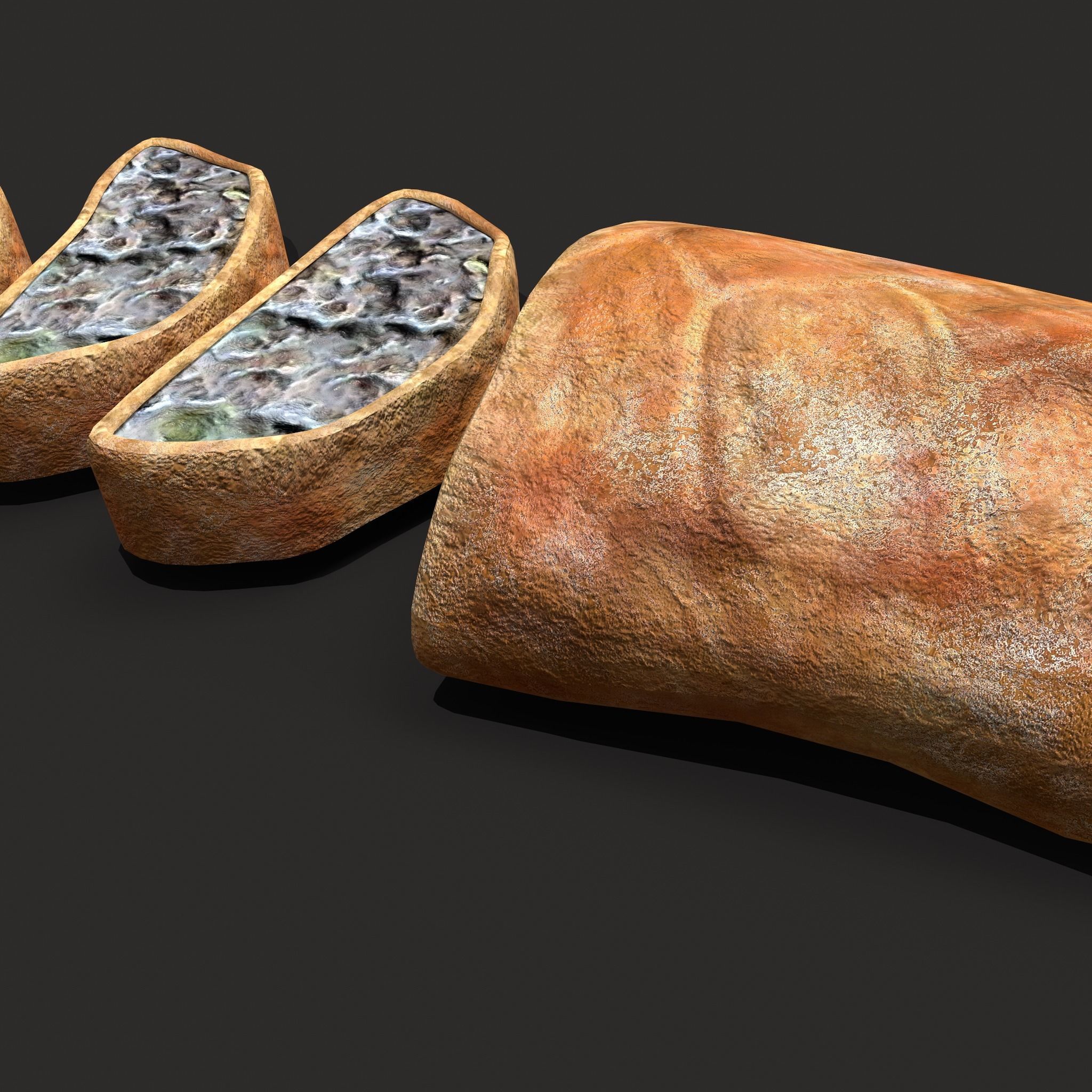 Medieval Stuffed Bread Low-poly 3D model_8