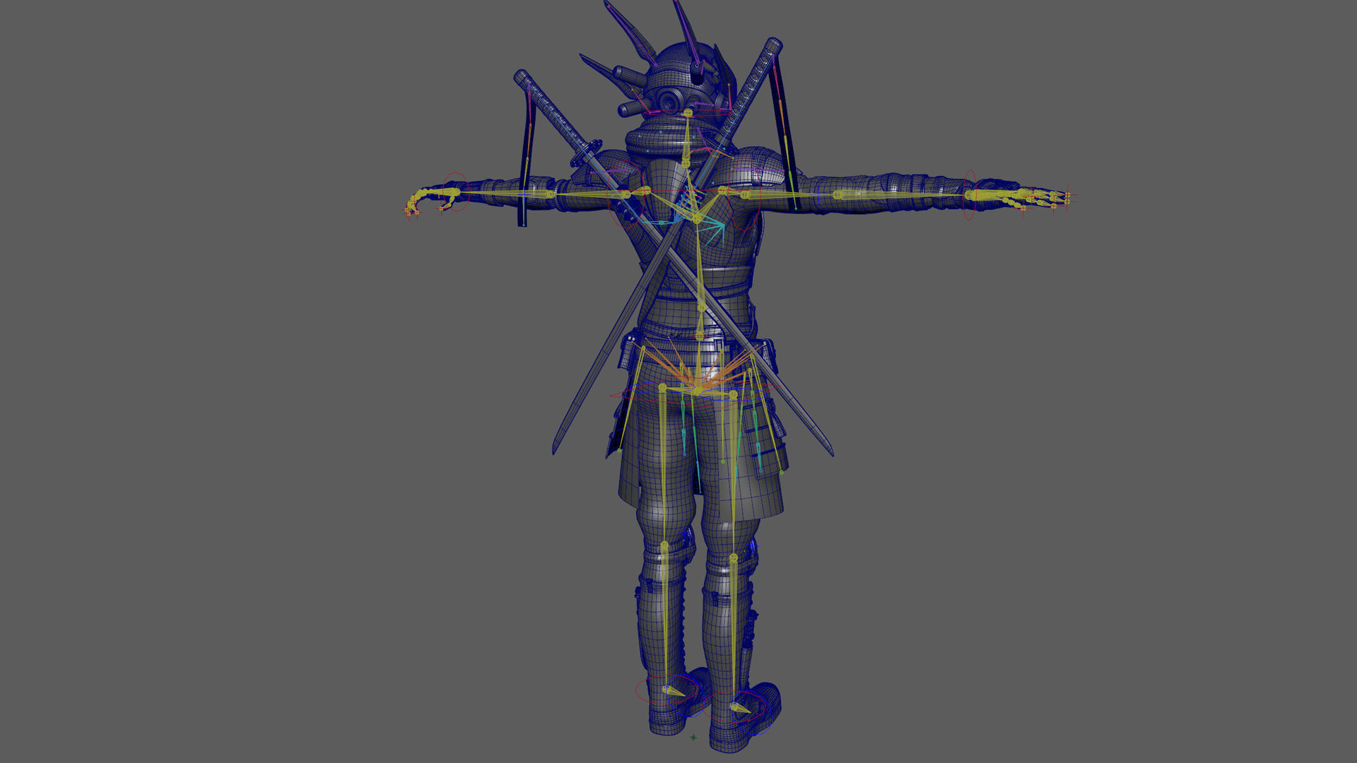 Sci fi Samurai Ninja 3D CG model rigged character 3D model_23