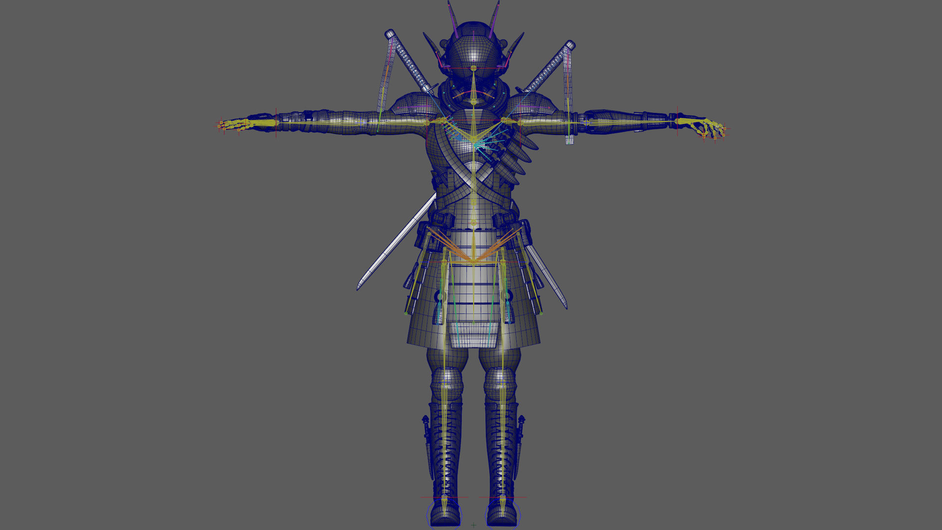 Sci fi Samurai Ninja 3D CG model rigged character 3D model_21