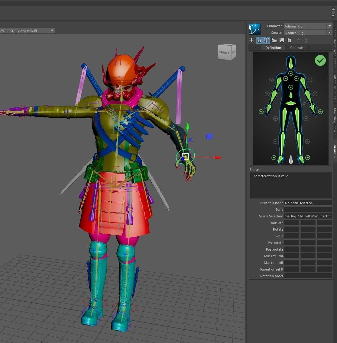 Sci fi Samurai Ninja 3D CG model rigged character 3D model_31