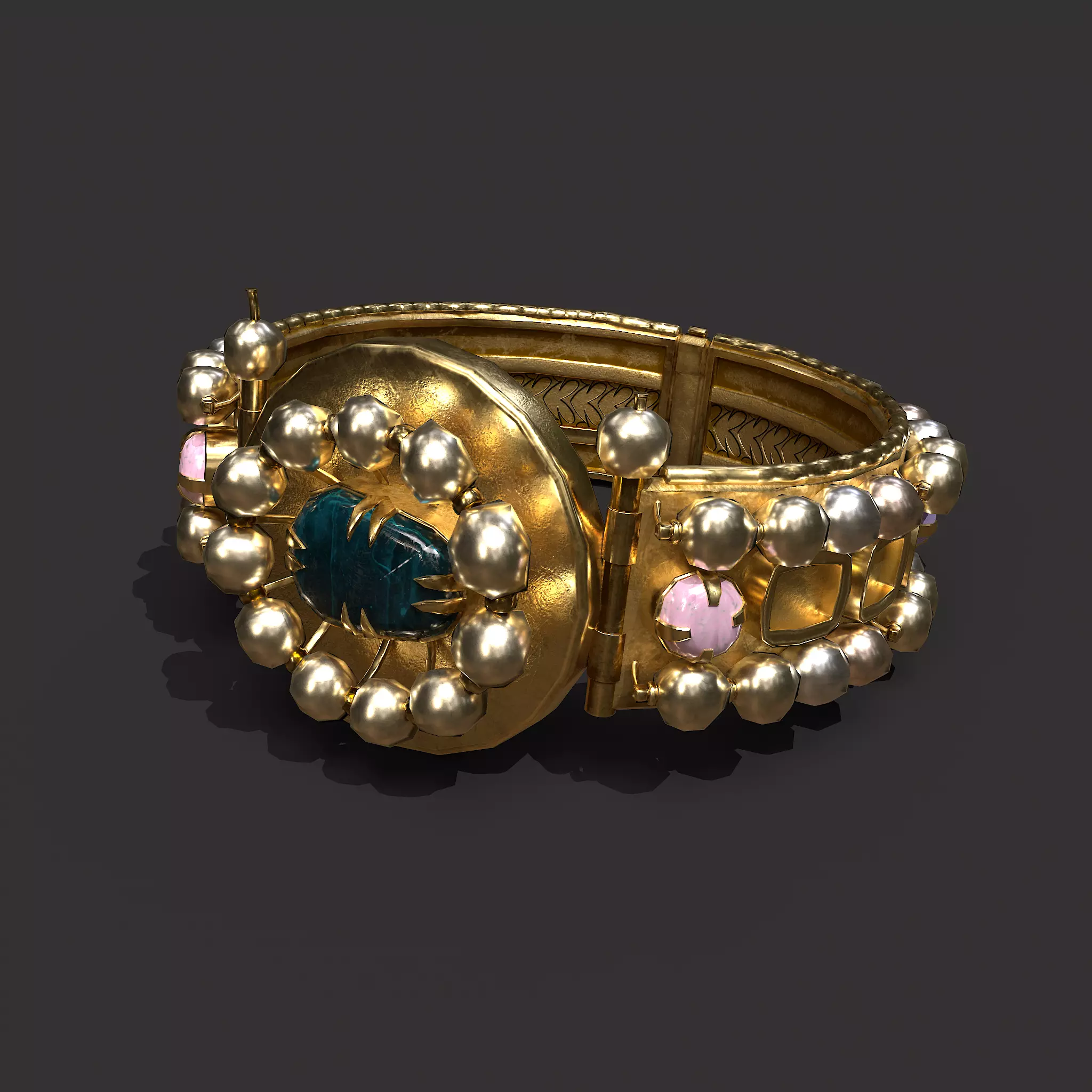 Medieval Elegant Ring Low-poly 3D model