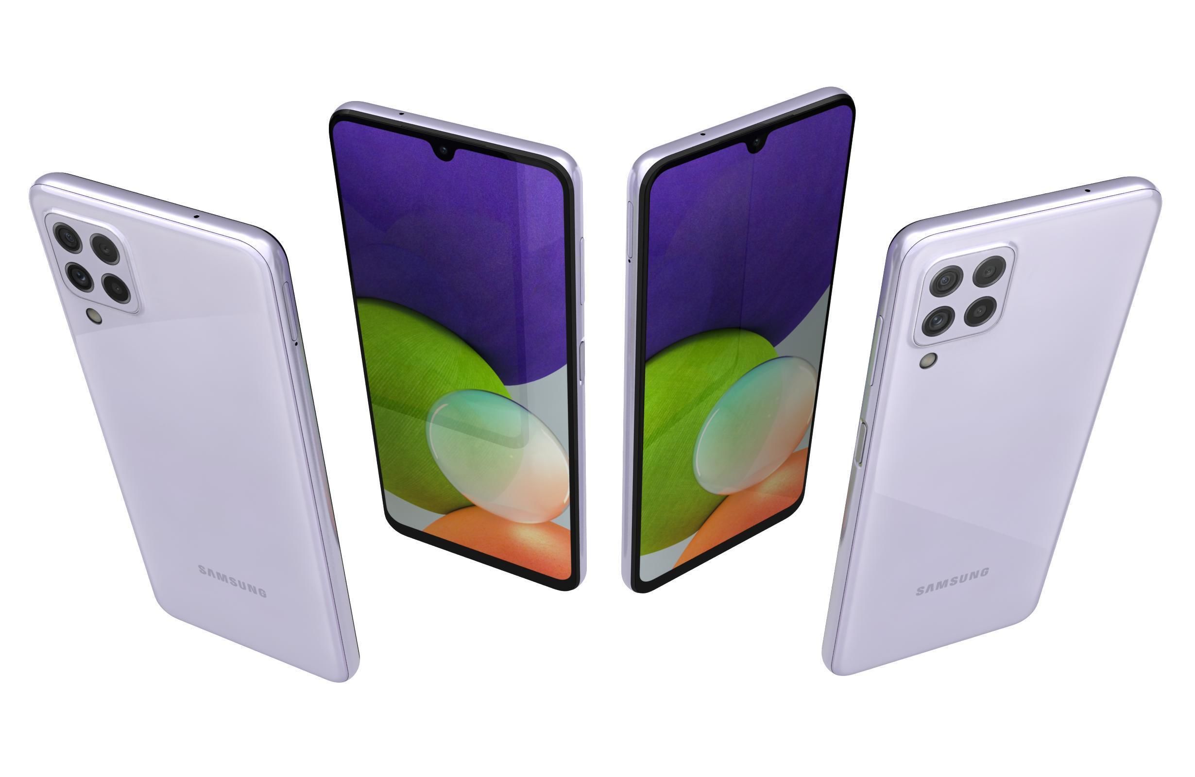 Samsung Galaxy A22 Violet 3D model_3