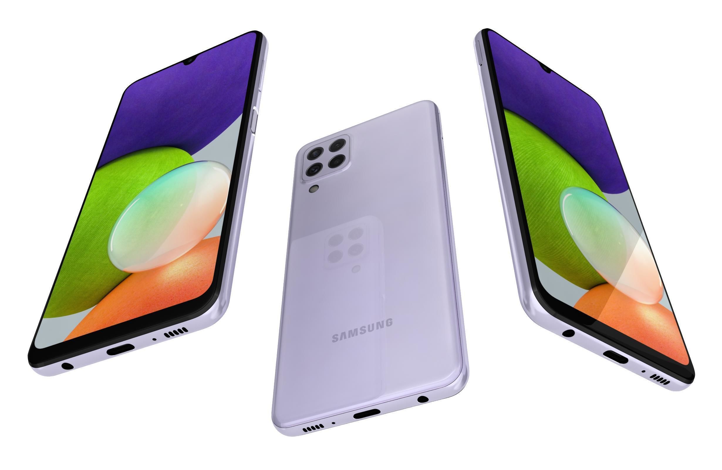 Samsung Galaxy A22 Violet 3D model_2