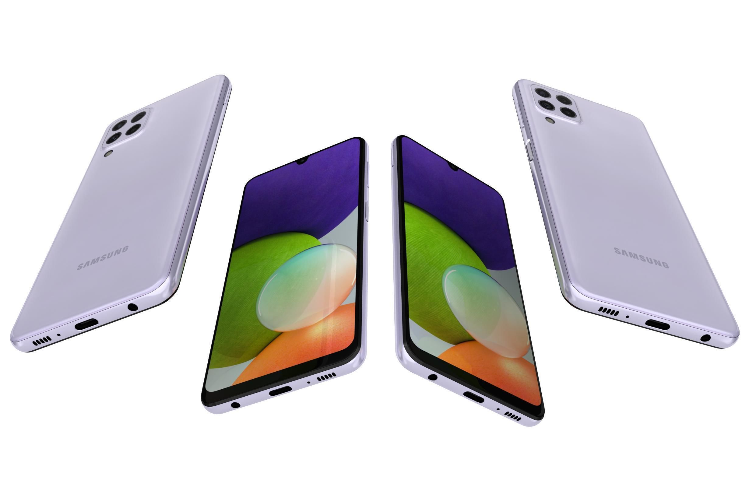 Samsung Galaxy A22 Violet 3D model_4