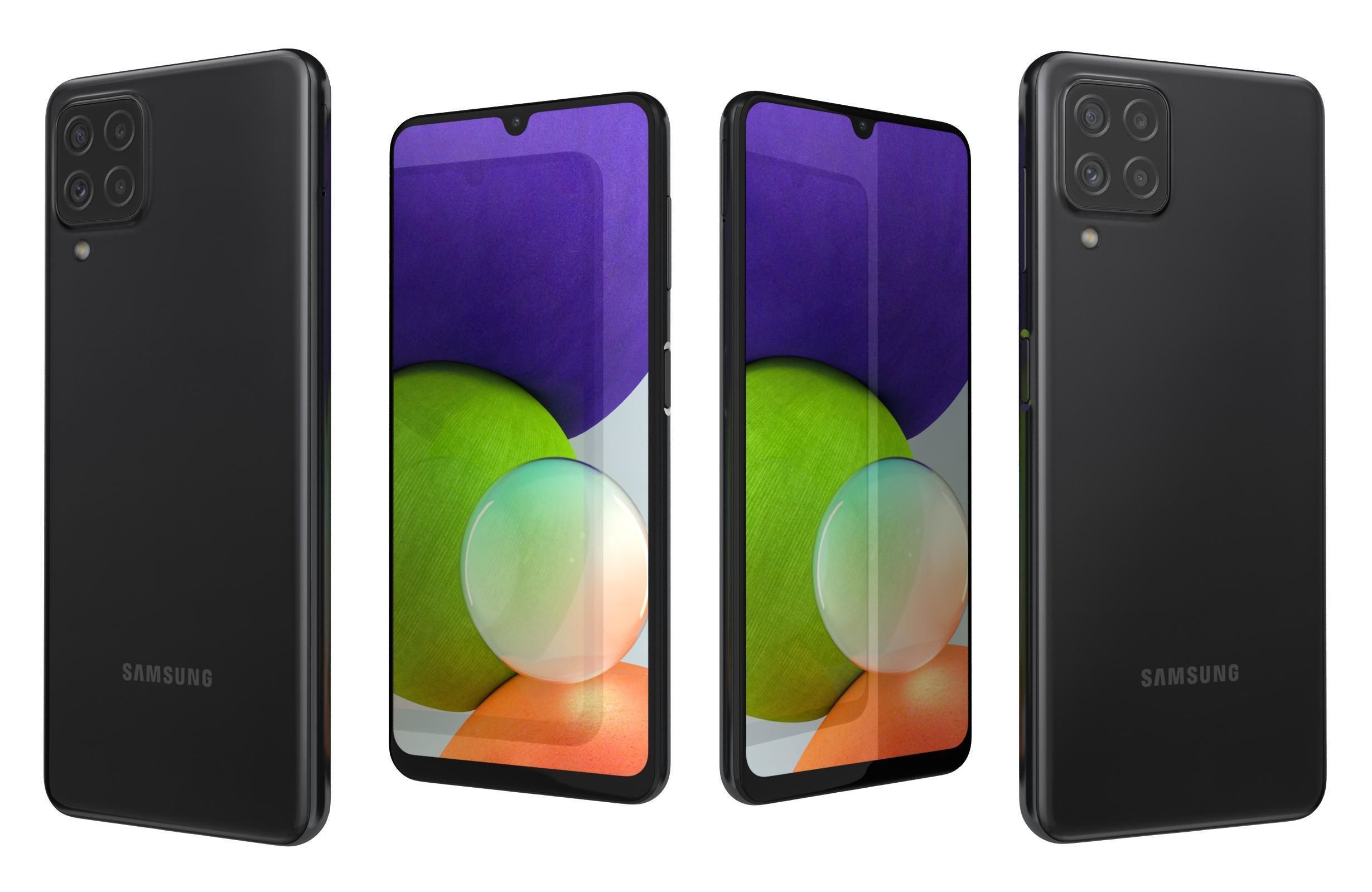 Samsung Galaxy A22 Black 3D model_3