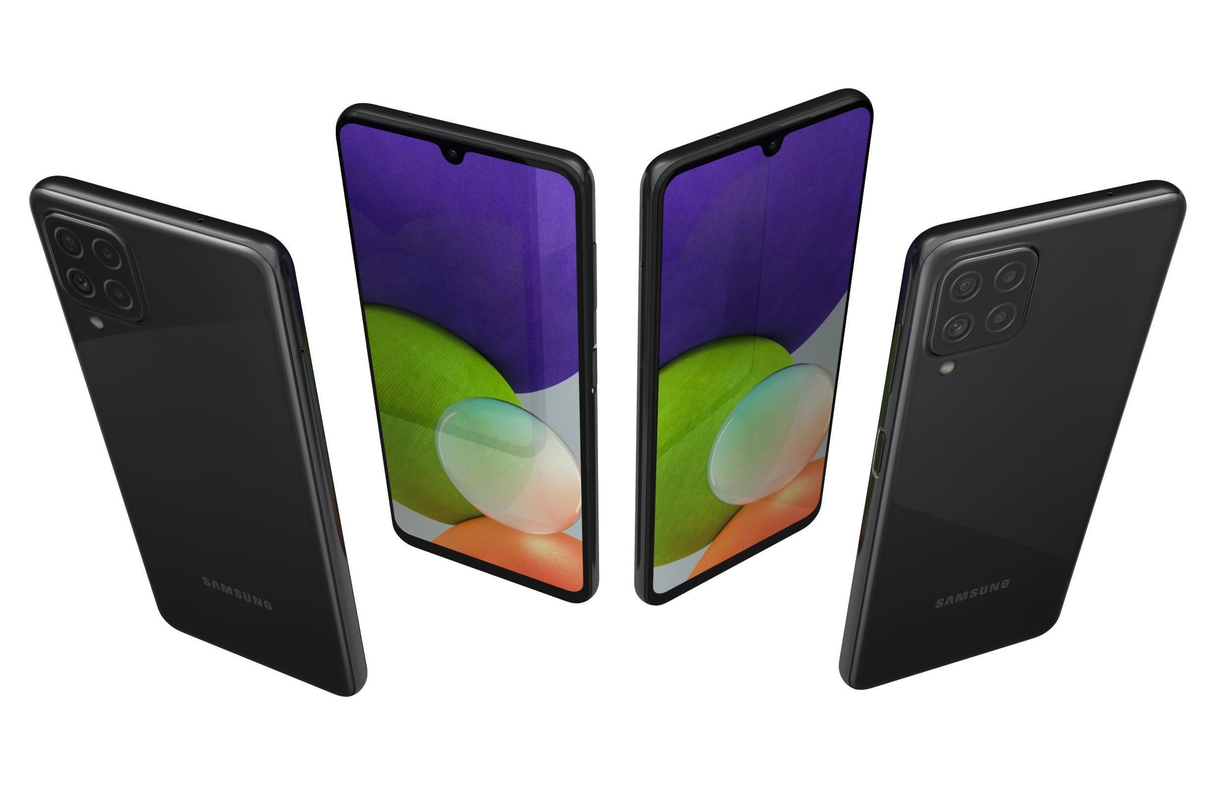 Samsung Galaxy A22 Black 3D model_4