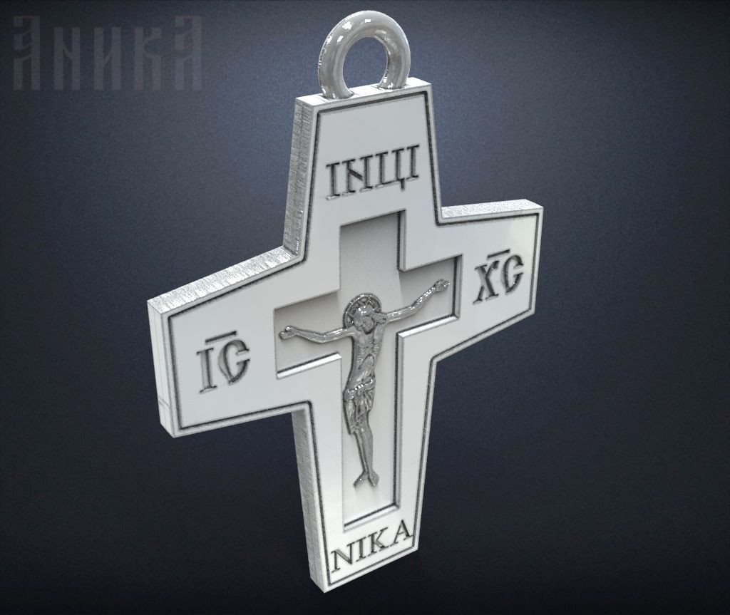 Orthodox cross under enamel 3D print model_5