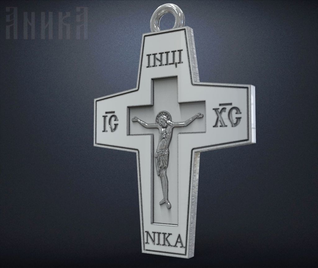 Orthodox cross under enamel 3D print model_4