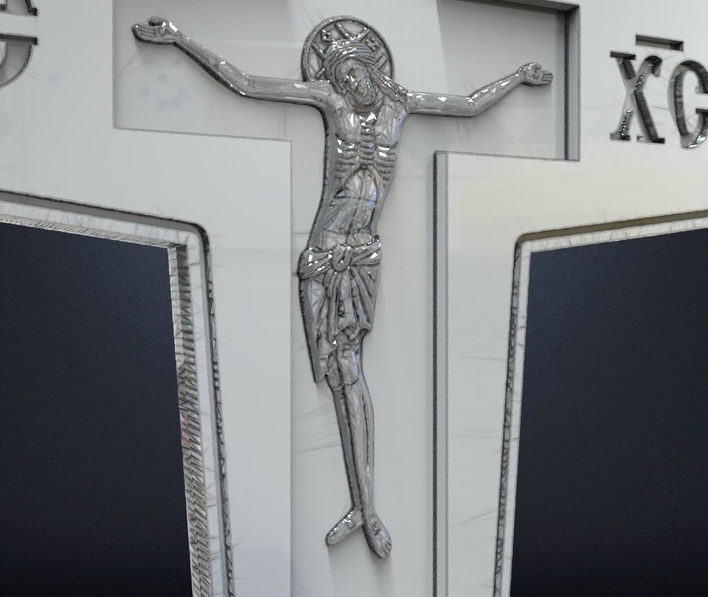 Orthodox cross under enamel 3D print model_6