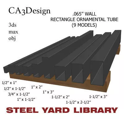 065in Wall Rectangle Ornamental Tube 3D model_0