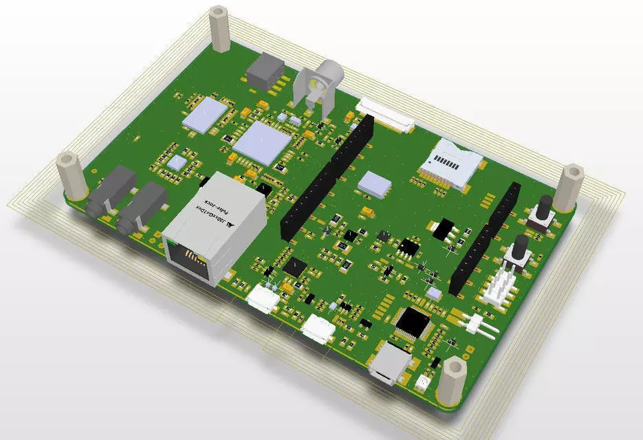 STM32F7 Discovery board - complete design Free 3D model