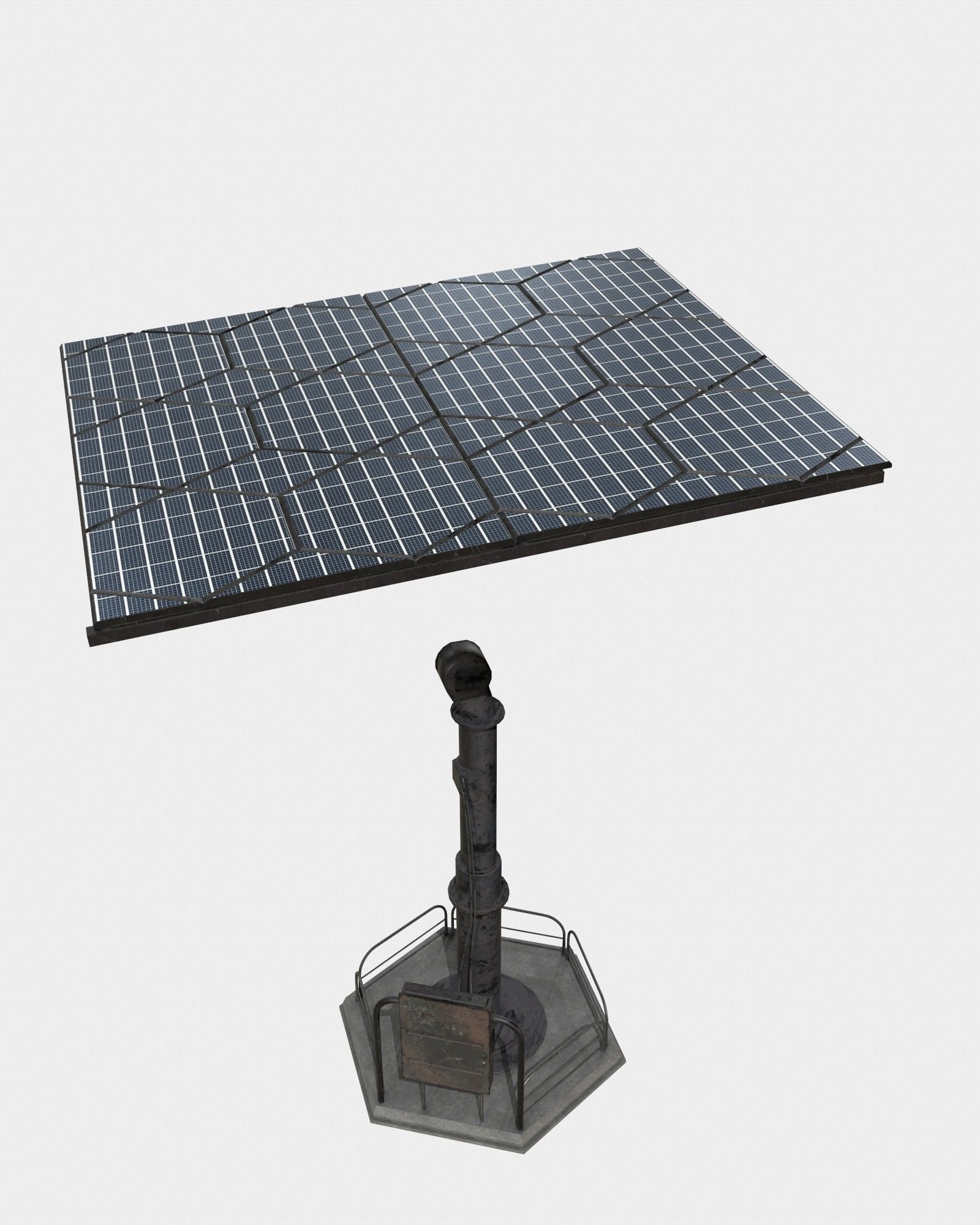 Solar panel Low-poly 3D model_8