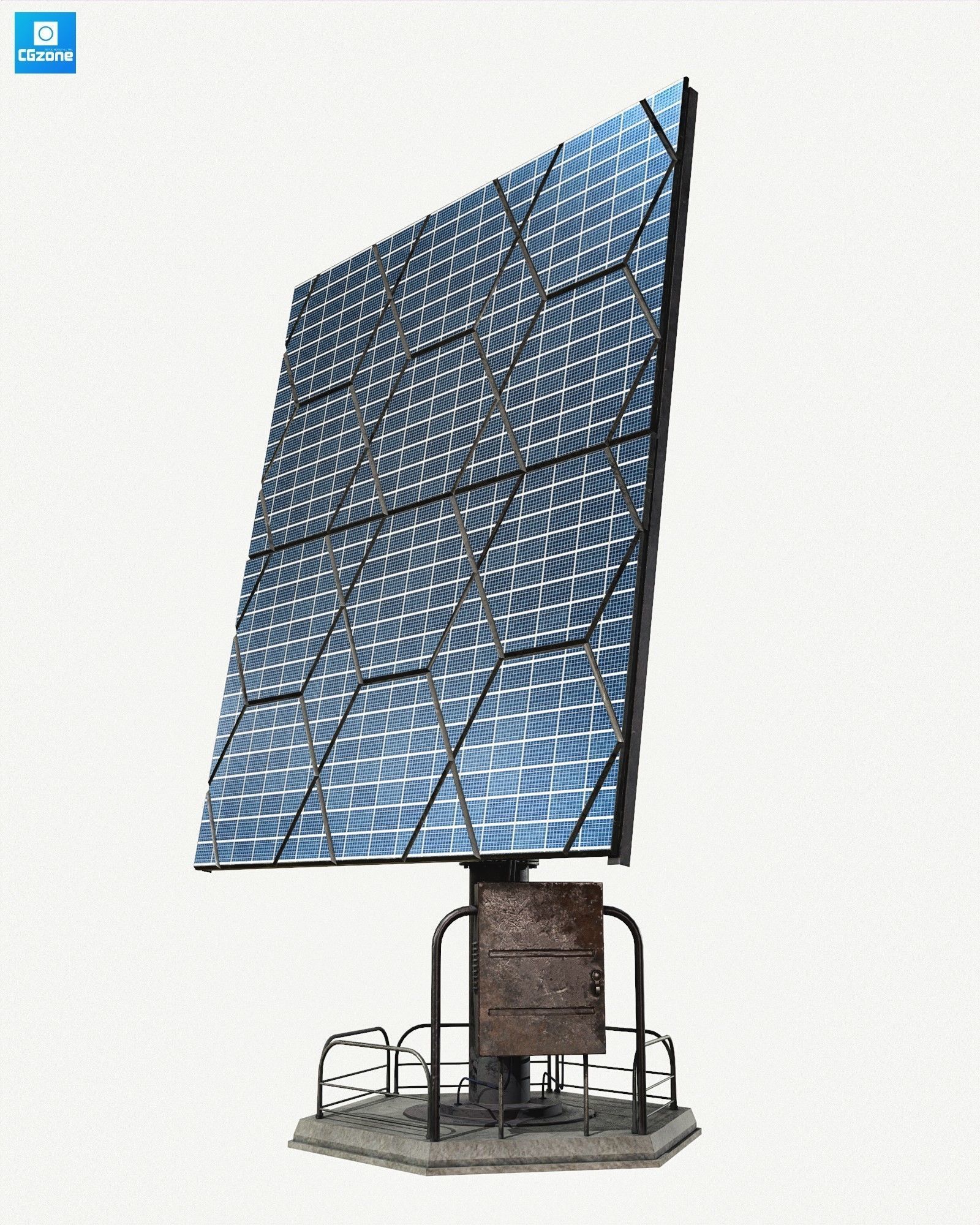 Solar panel Low-poly 3D model_3