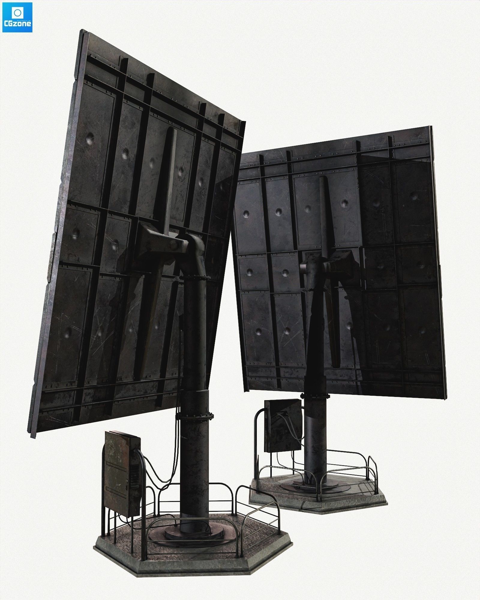 Solar panel Low-poly 3D model_2