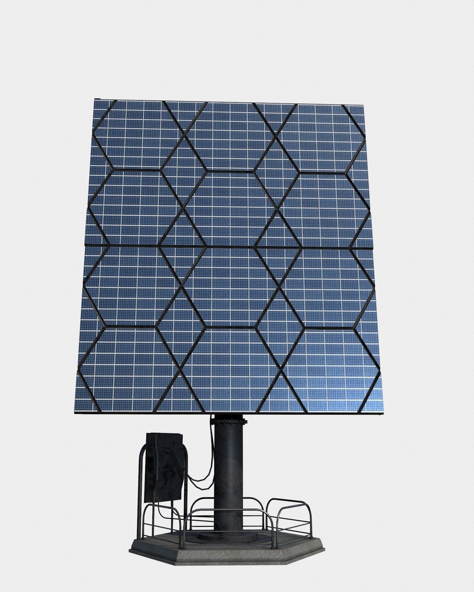 Solar panel Low-poly 3D model_5