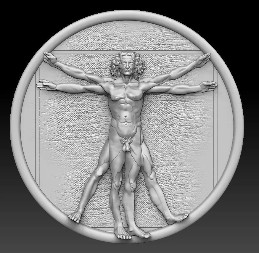 Vitruvian man 3D print model_0