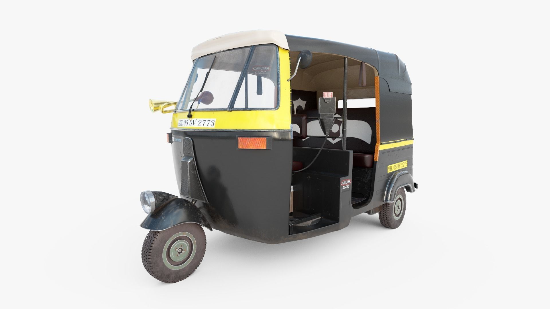 Bajaj Indian Auto Rickshaw 3D model_1
