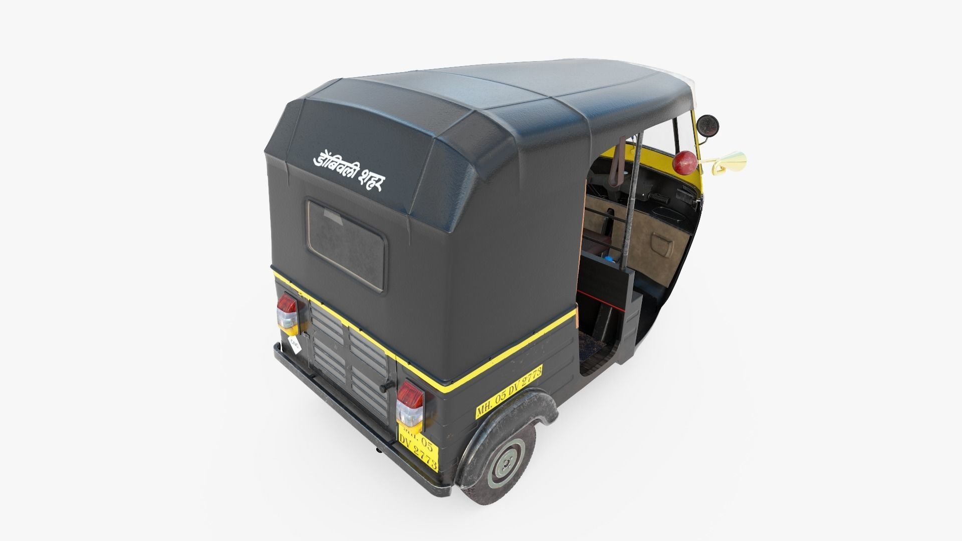 Bajaj Indian Auto Rickshaw 3D model_4