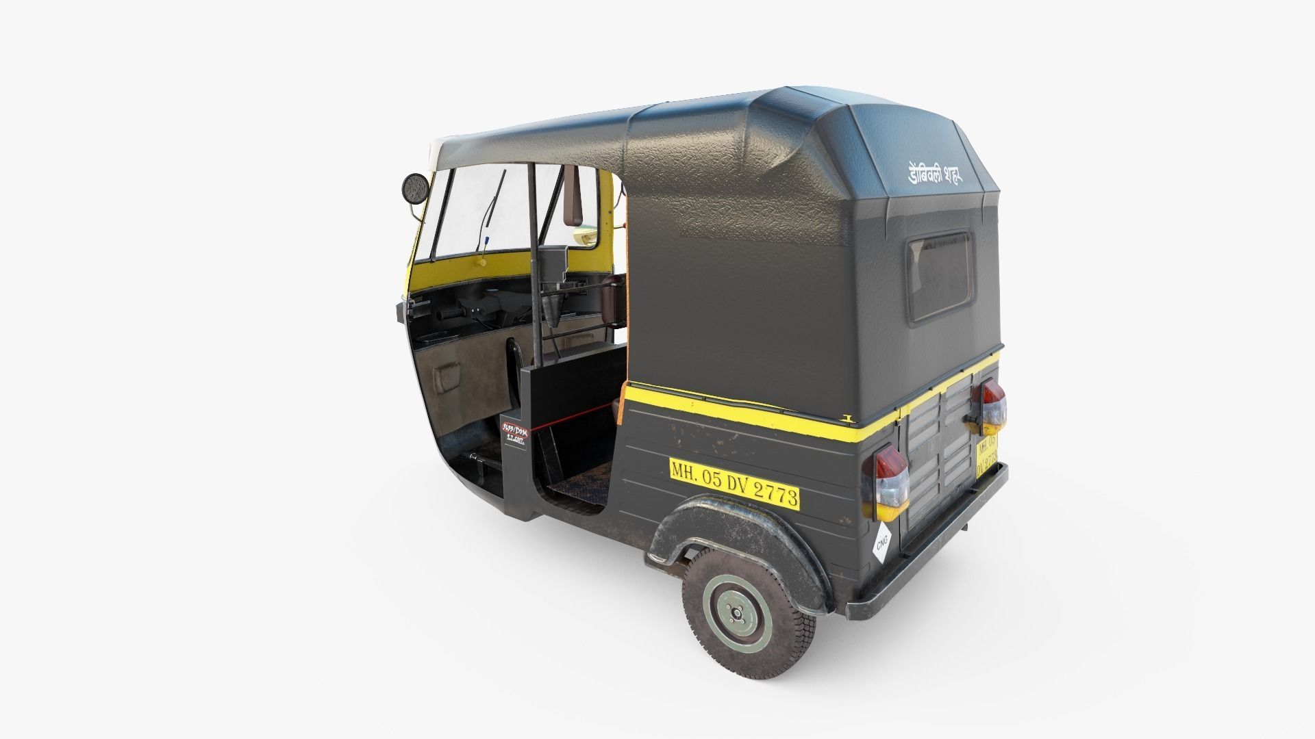 Bajaj Indian Auto Rickshaw 3D model_2