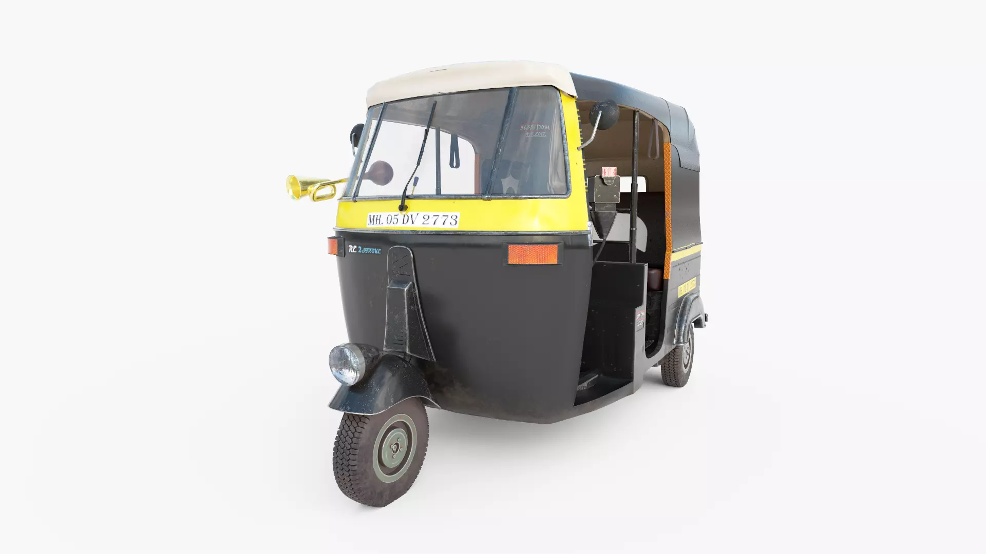 Bajaj Indian Auto Rickshaw 3D model_0