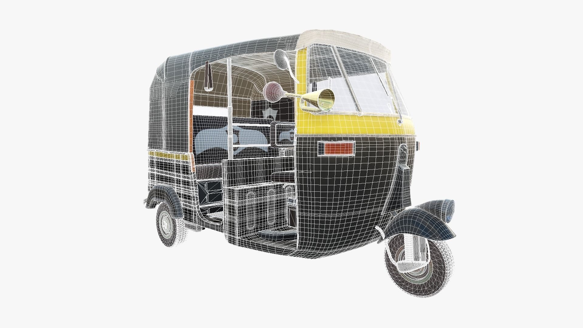 Bajaj Indian Auto Rickshaw 3D model_10