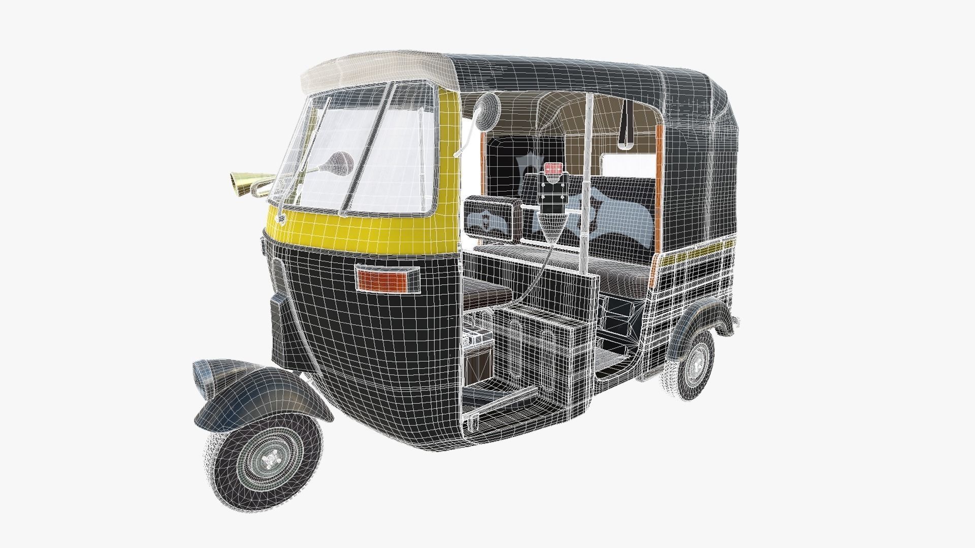 Bajaj Indian Auto Rickshaw 3D model_11