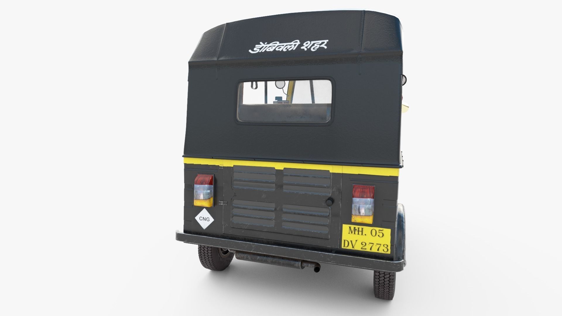 Bajaj Indian Auto Rickshaw 3D model_3