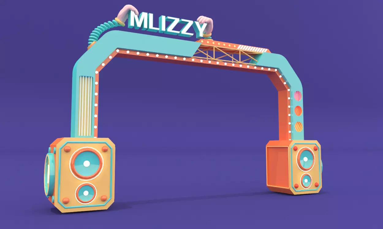 Music door head 3D model_0