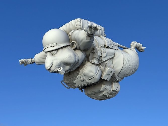 Hamster paratrooper 3D print model