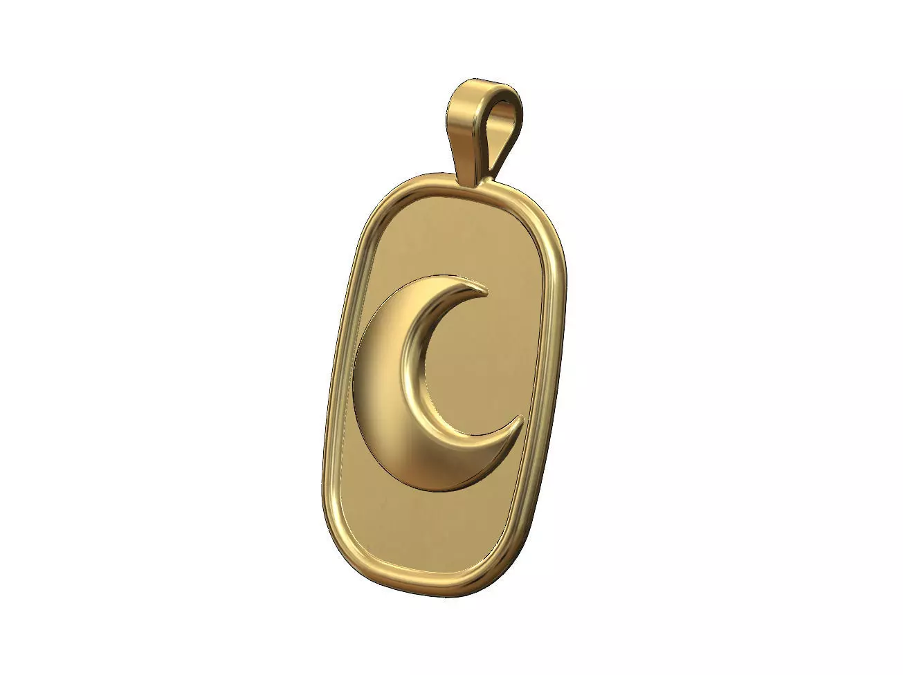 Crescent moon pendant necklace and charm 3D print model