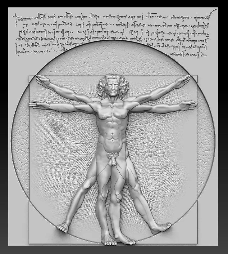 Vitruvian man 3D print model_0