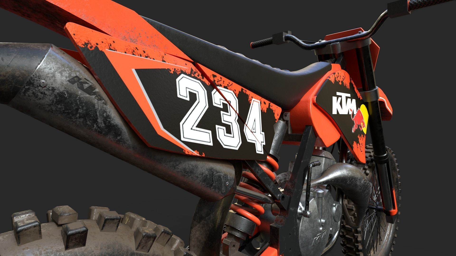3D KTM Dirt Bike 3D model_6
