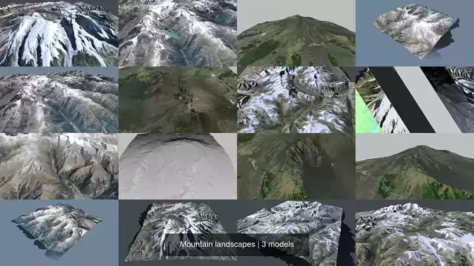 Mountain landscapes 3D Model Collection