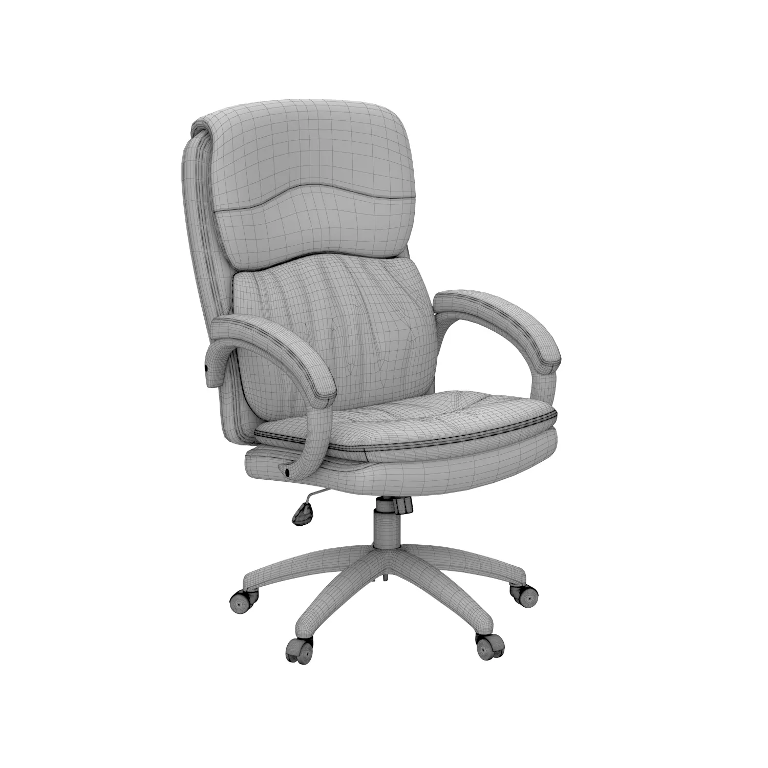 Chair leather office 3D model_0