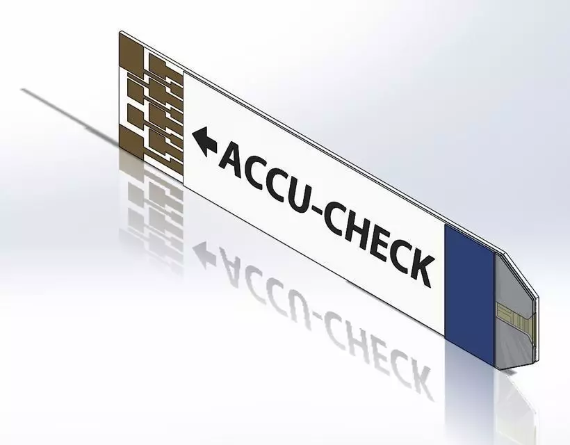Accu Check Aviva glucose test strip Free 3D model