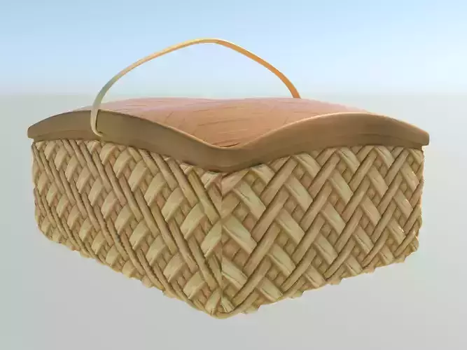 Cartoon Picnic Basket 3D model