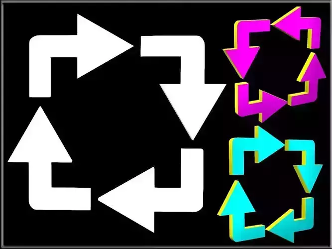 Four rotating arrows square