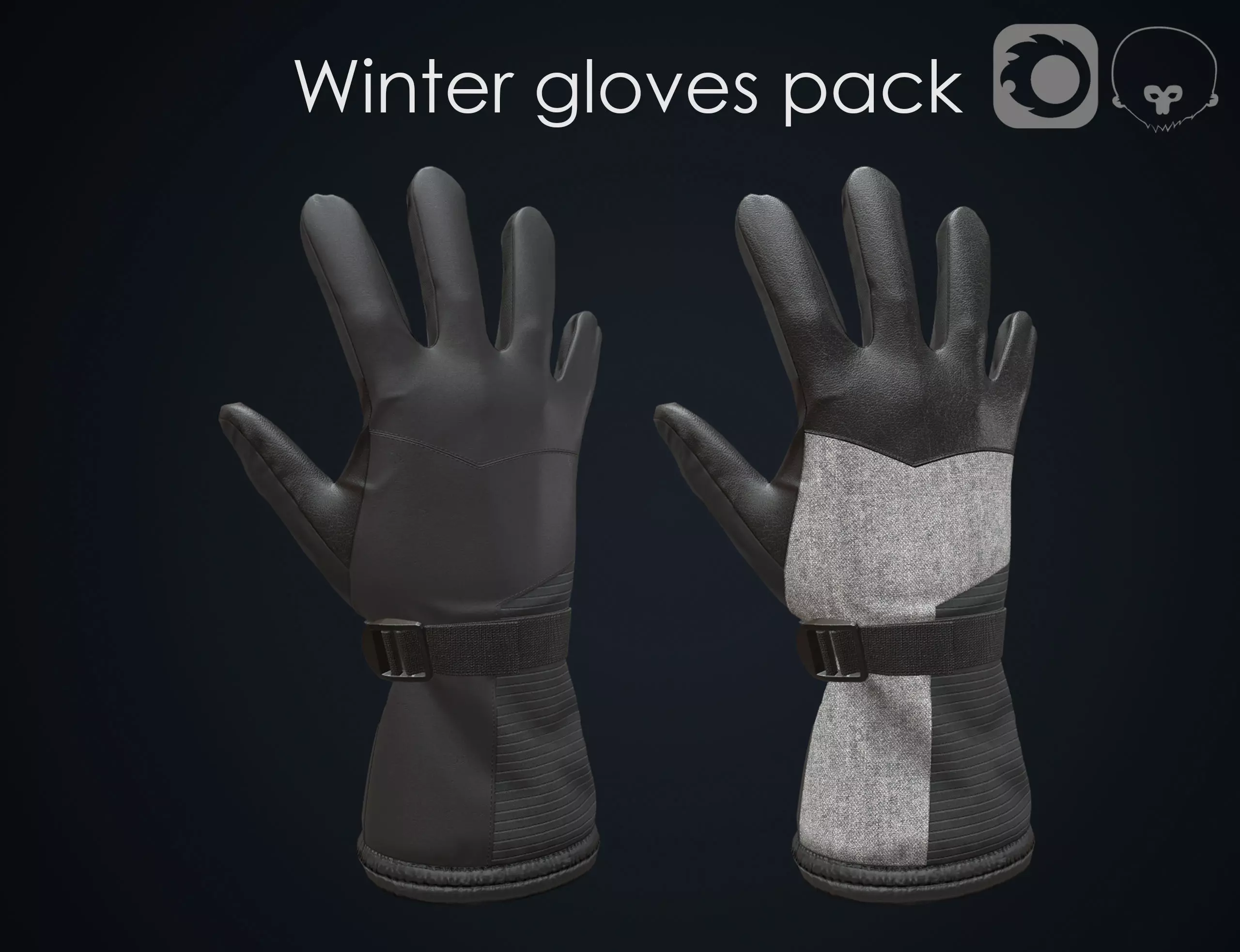 Winter gloves pack 3D Model Collection_0