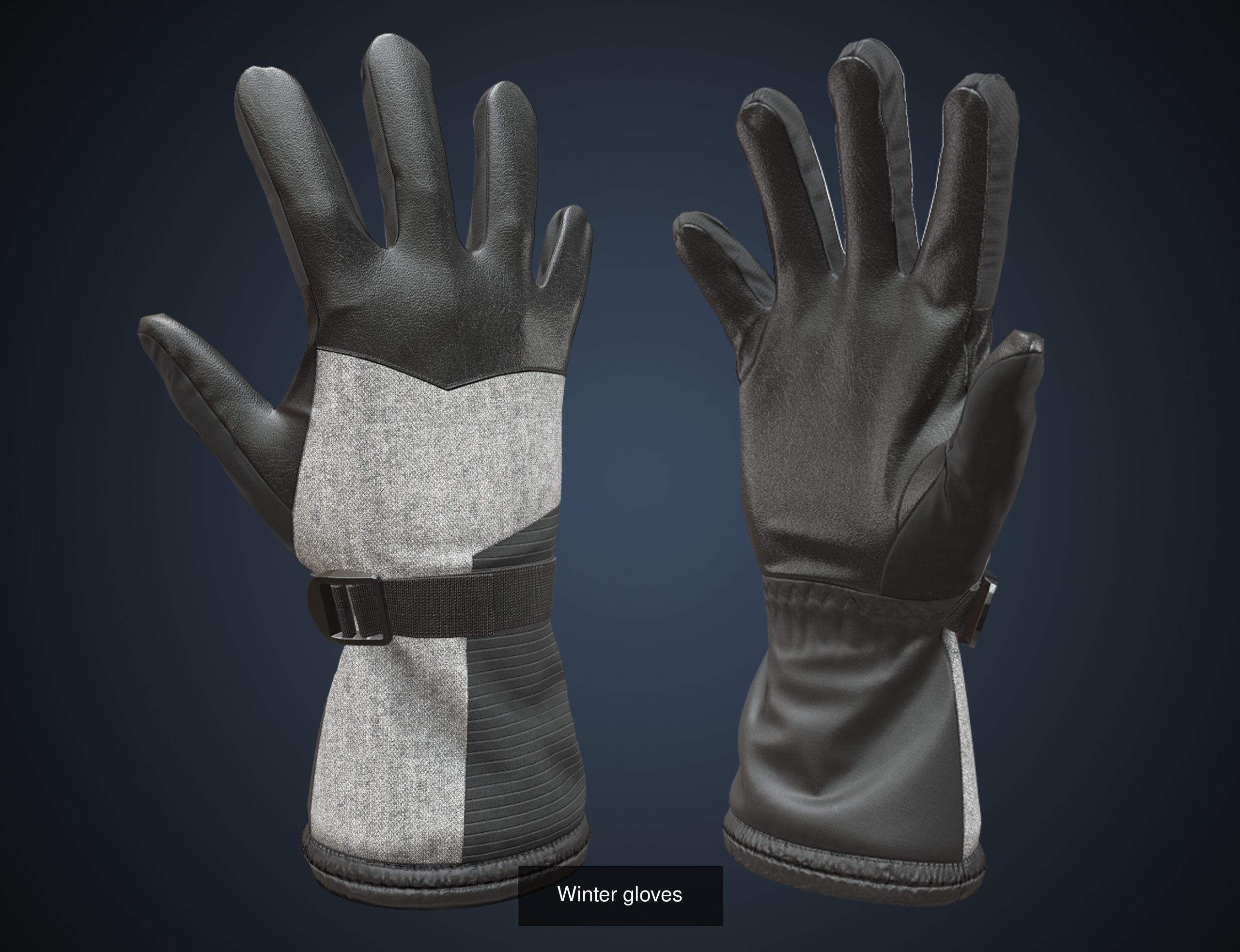 Winter gloves pack 3D Model Collection_2